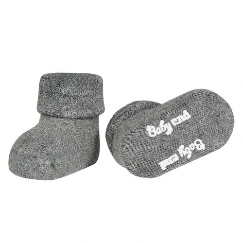 Condor Baby CND Terry Booties With Folded Cuff Grey: 2/12-24 months