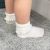 The Little Sock Company Frilly Non-Slip Stay On Socks Pearl White