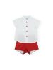 Sardon Spanish Summer Shirt And Short Set Red And White 22AB-78