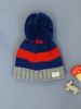 Blade & Rose Red And Blue Striped Bobble Hat