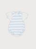 Sardon Spanish Summer Boys Bubble Dungaree Set White With Pale Blue Stripe 25CB-529