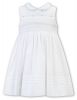 Sarah Louise No Sleeved Summer Dress With Collar White With Blue Embroidery 012266