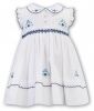 Sarah Louise Summer Embroidered Navy And Mint Dress 012720