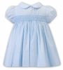 Sarah Louise Summer Smocked Dress Blue With Collar 012242