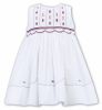 Dani by Sarah Louise No sleeve Summer Dress White With Red & Navy Detailing D09510